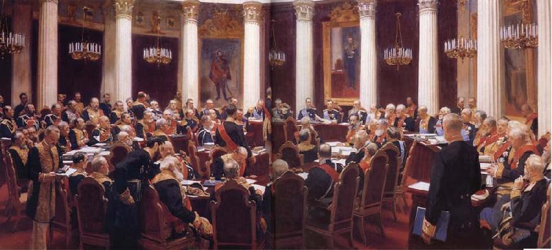 Ilya Repin Formal Session of the State Council Held to Hark its Centeary on 7 May 1901,1903 oil painting image